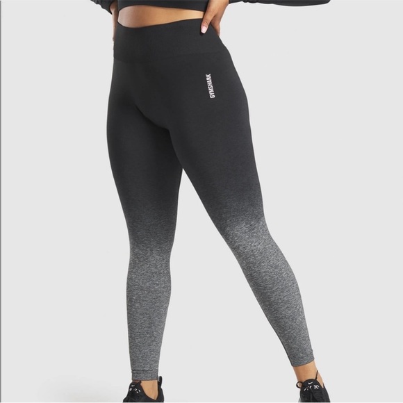 Gymshark Pants - Gymshark Adapt Ombre Seamless Leggings in black and grey